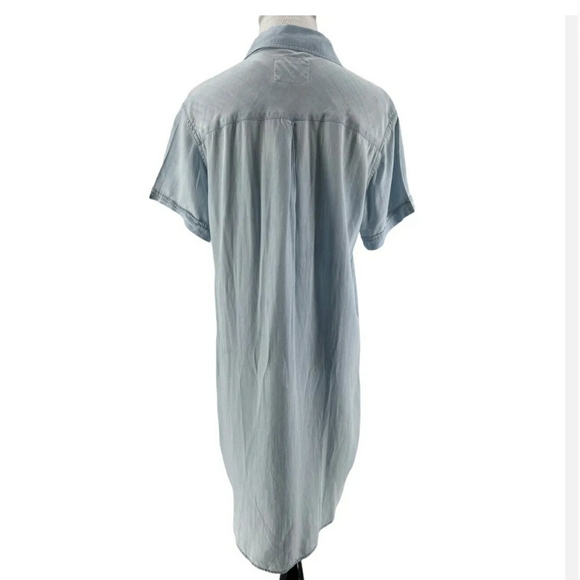 Rails Rocky Lace-Up light wash Lyocell Chambray Shirt Dress M - Picture 5 of 10
